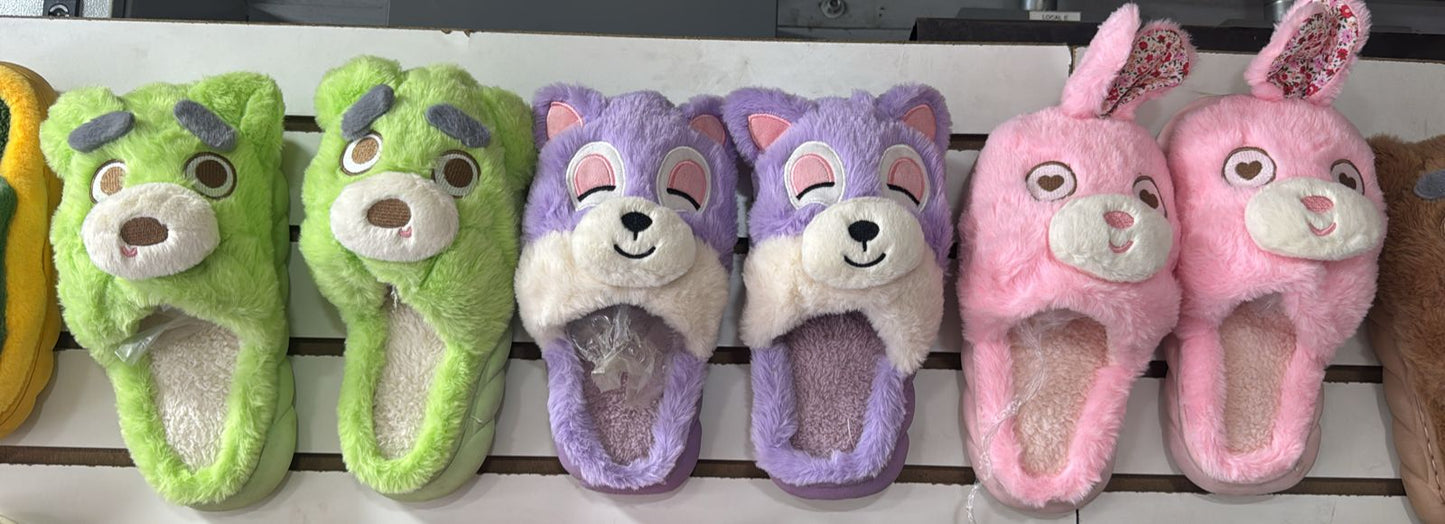 4153-desde $135 por par #4-7 pantunflas para Dama de conejo y oso.