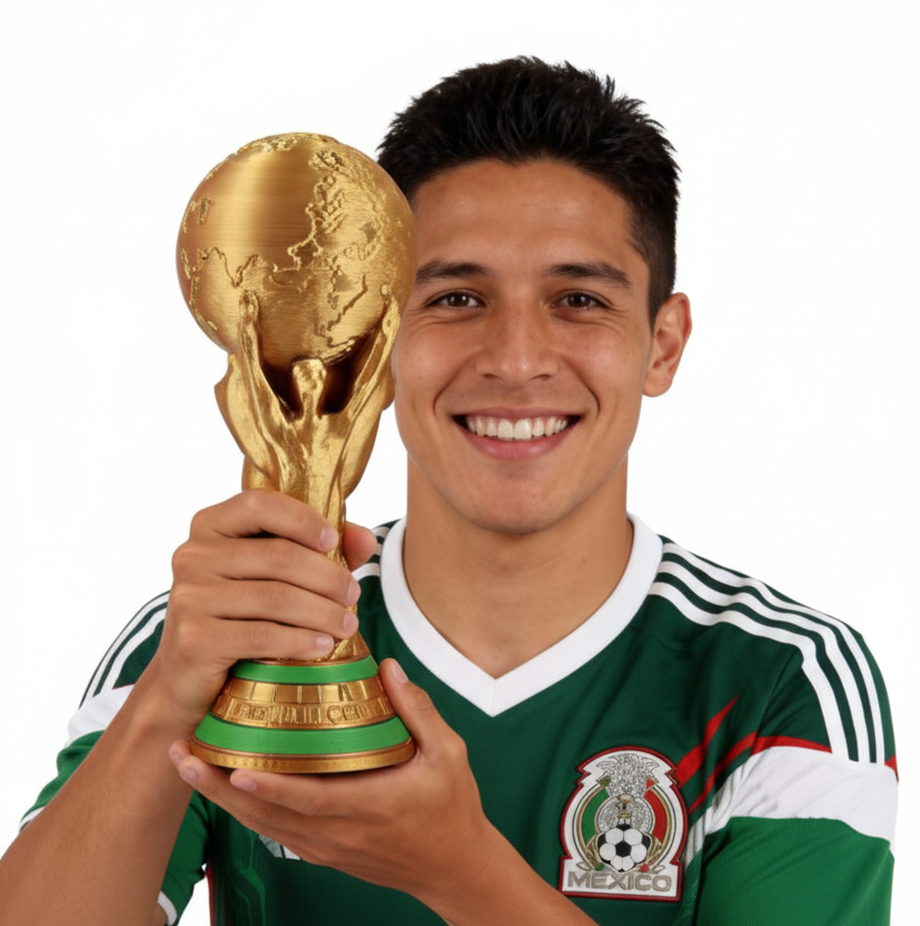 LU8419- $55CU (Caja con 30 la pieza) Trofeos de la Copa Mundial de la FIFA 2026 con material PVC tamaño grande 21cm.