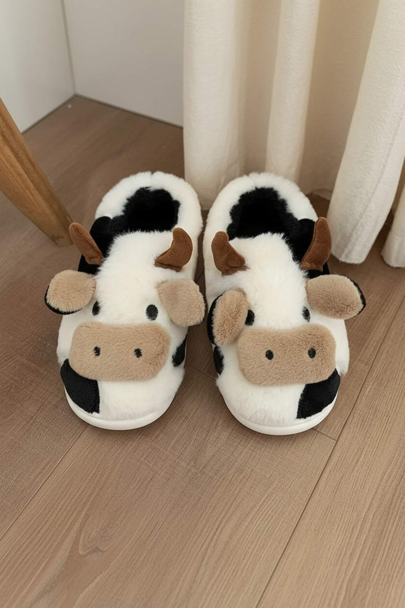 3059A Desde $115 cada par #17-21 pantufla cómoda infantil vaca