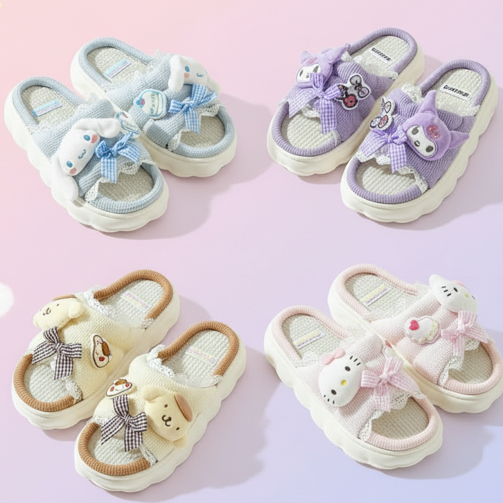 4093- Desde $115 #3-6 chancla cómoda de sanrio para Dama