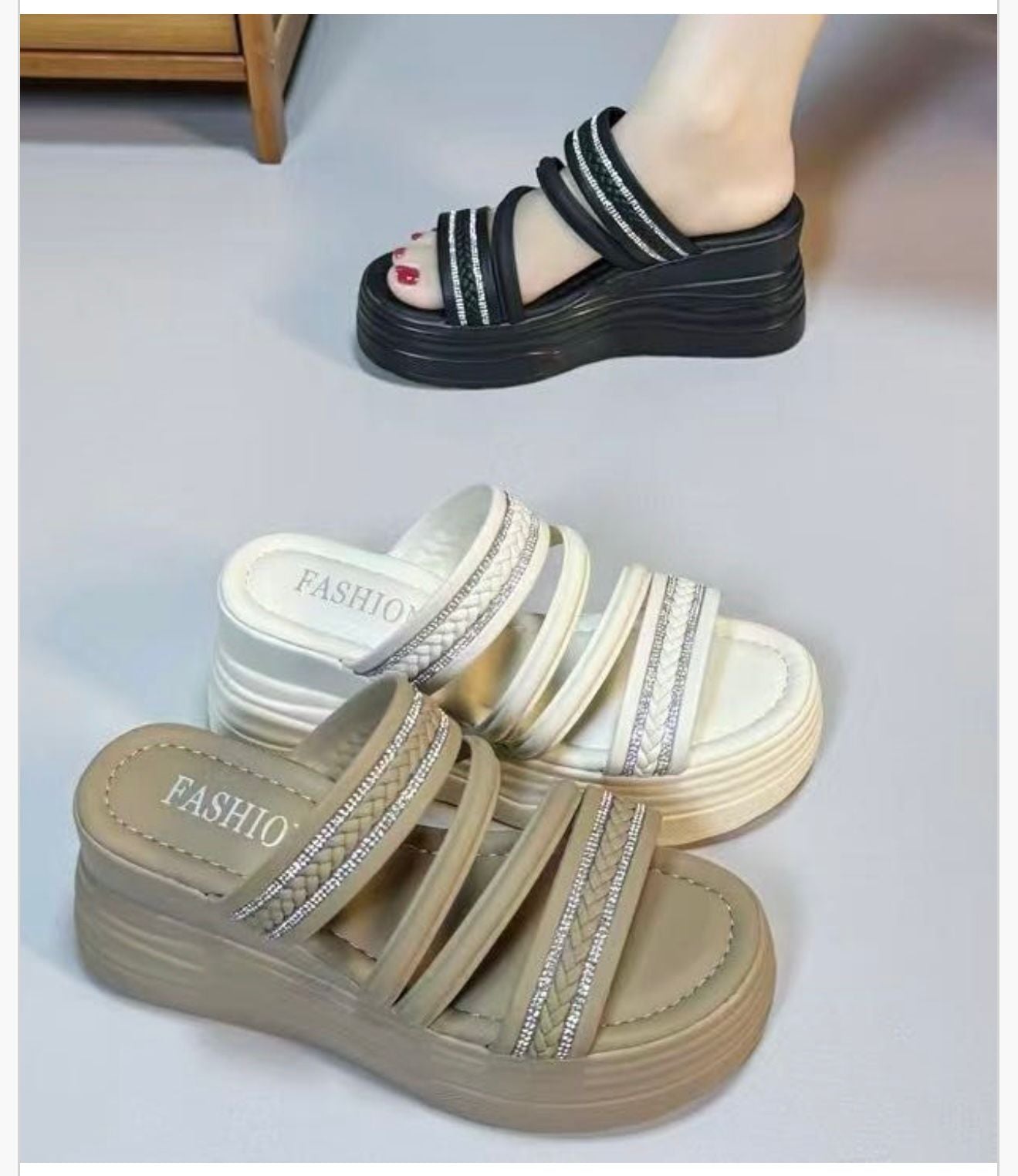XD18214/02 - $190 SANDALIA DAMA TIRAS BRILLOS #3-5 (Caja con 24 pares)
