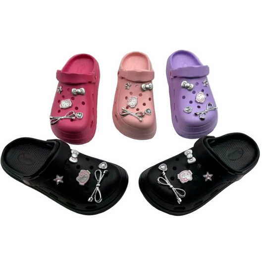256-A1 Dama-$80 por par (caja con 60 pares) #3-6 chancla casual de dama hello kitty