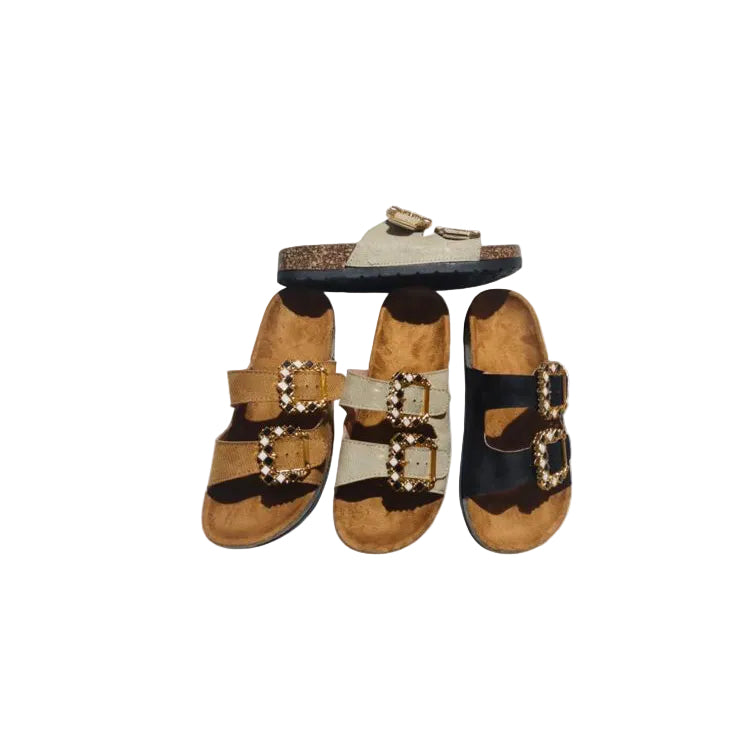 CXF-10022-$120 por par (24 por caja) #3-6 sandalias, hebillas, dama, comodidad