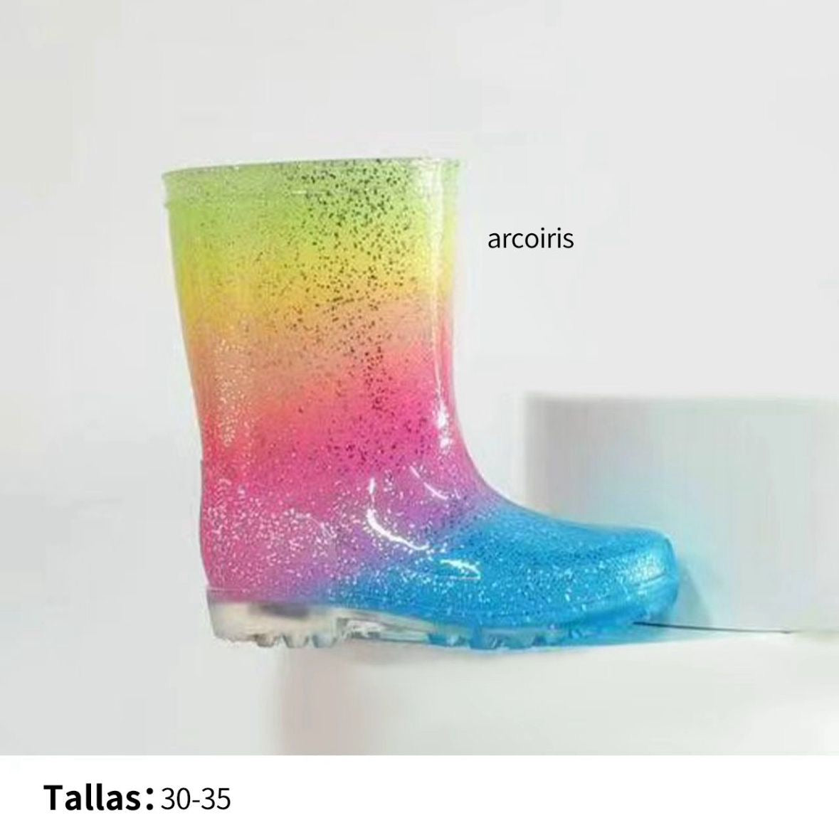 3107/10 - $205 por par (Caja con 10 pares por color) Bota de lluvia para niños #19-22 MX