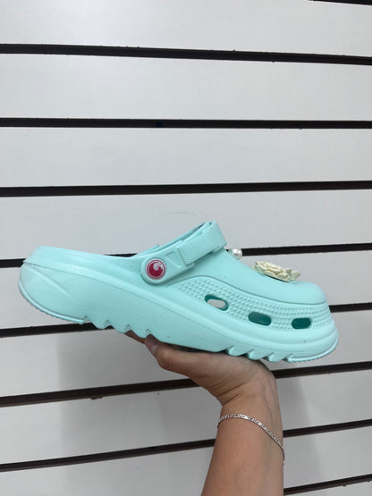 256dama-$80 por par (caja con 60 pares) #3-6 chancla casual con flores