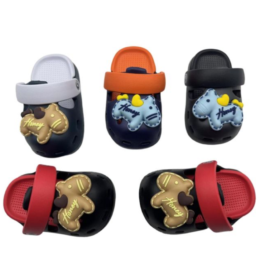 602 NINO-$60 por par (caja con 90 pares) #15-18 chanclas con caballitos, infantiles