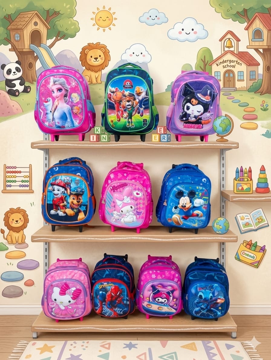 50231 - $200 c/u (Bulto con 30 pzas.) compartimento mochila 12” doble compartimento con carrito