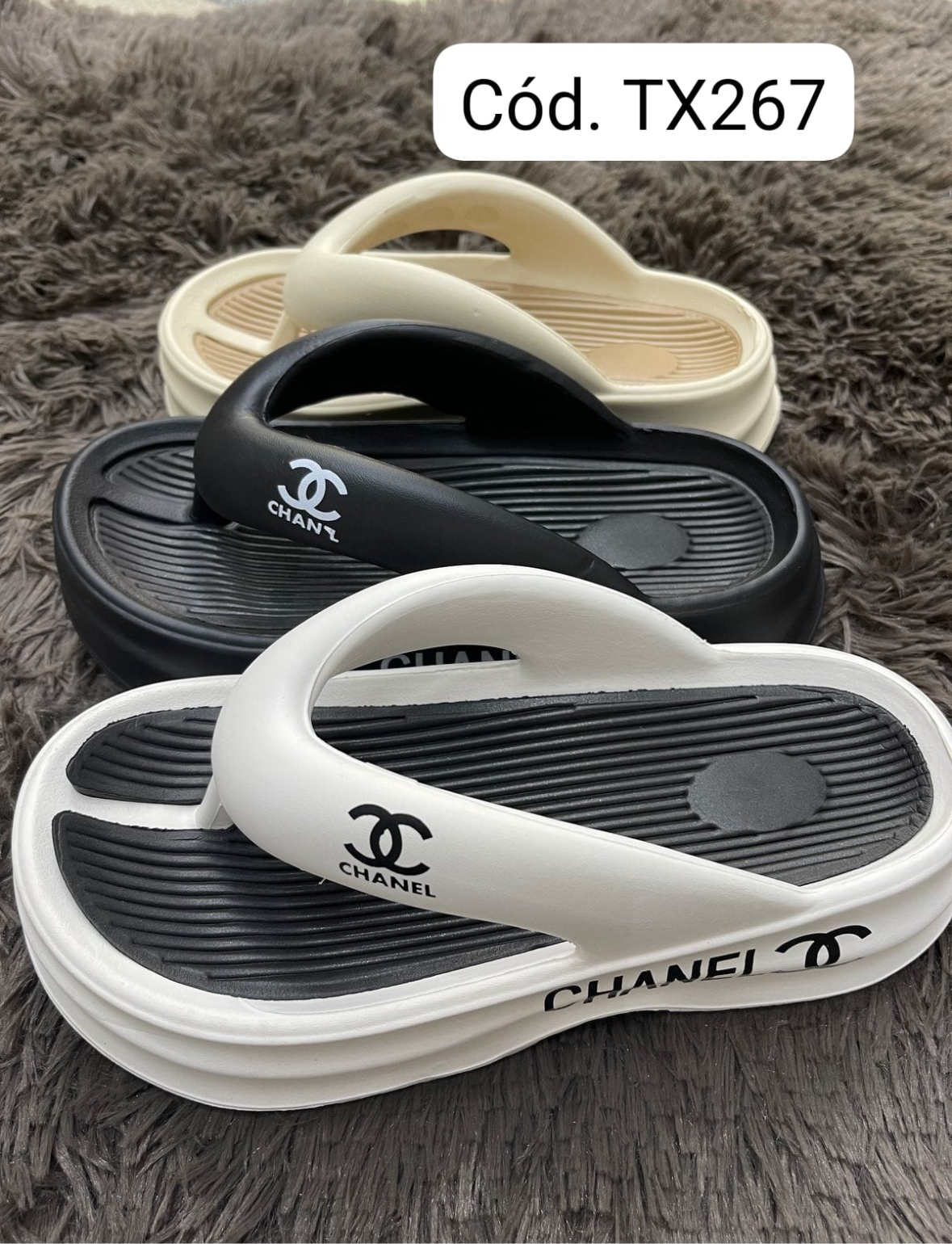 TX267 - $95 SANDALIA DE DAMA ESTILO CHANEL #3-6 (caja con 36 pares)
