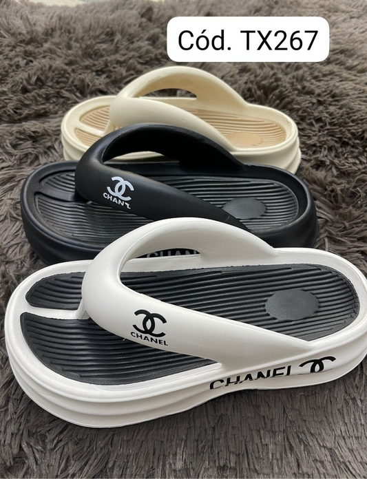 TX267 - $95 SANDALIA DE DAMA ESTILO CHANEL #3-6 (caja con 36 pares)