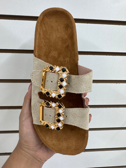 CXF-10022-$120 por par (24 por caja) #3-6 sandalias, hebillas, dama, comodidad