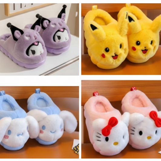 4109-A Desde $135 por par #17-21 pantufla infantil Kuromi, pikachu, kitty y sinamoroll