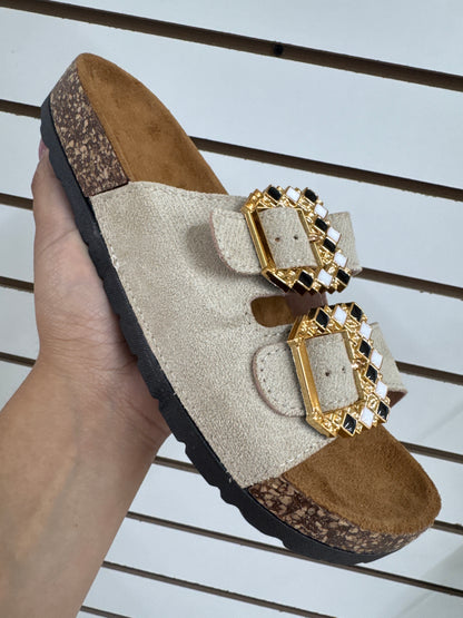 CXF-10022-$120 por par (24 por caja) #3-6 sandalias, hebillas, dama, comodidad