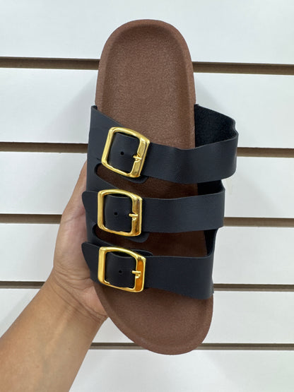 CXF-10024-$110 por par (24 por caja) #3-6 sandalias, hebillas de decoración, casual, dama.
