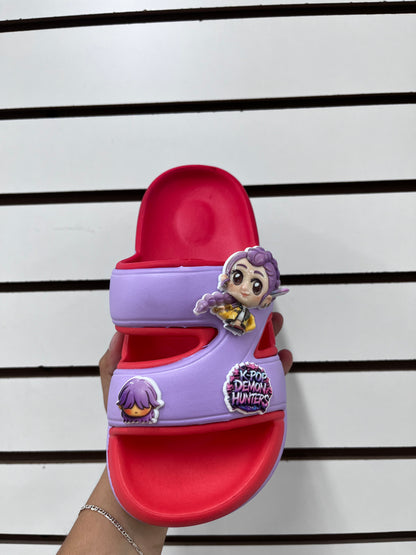321A1 NINA - $65 por par (Caja con 60 pares) Huntrix kpop chanclas infantiles