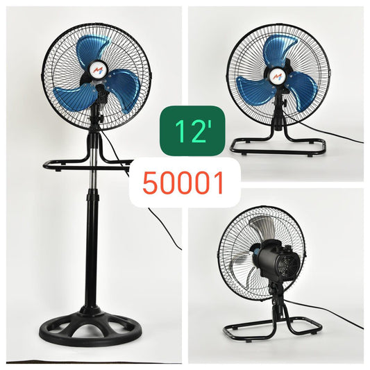 50001 - $305 VENTILADOR 3 EN 1, 12” (caja con 4 pzas.)