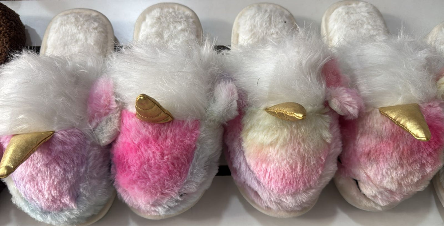 4051- Desde $120 #3-6 pantuflas para Dama de unicornio