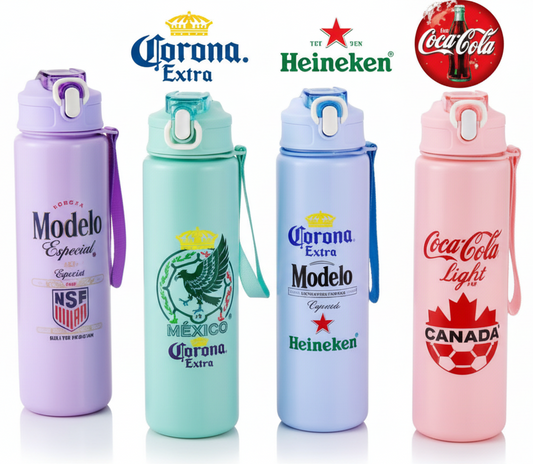 LU88409- $30CU (Caja con 100 piezas) Jarra de cerveza/agua de la Copa Mundial de la  FIFA2026 de tamaño grande plástico PC 800 ml.
