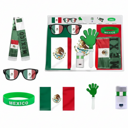 LU88622- $90CU (Caja con 40 piezas)Set de apoyo para ambientar un partido en México empaquetado individualmente