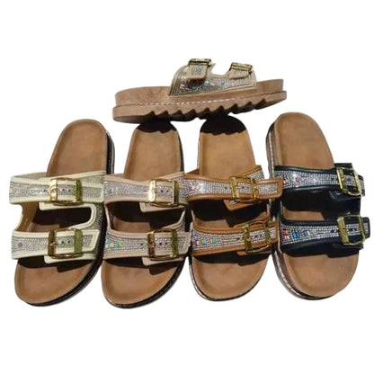 WZX-10030-$120 por par (caja con 24 pares) #3-6 sandalias, dama, hebilla.