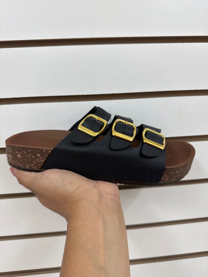 CXF-10024-$110 por par (24 por caja) #3-6 sandalias, hebillas de decoración, casual, dama.