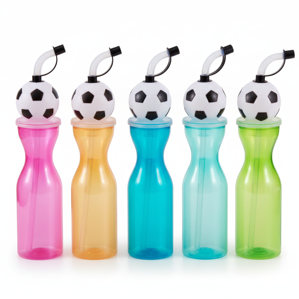 LU2581- $35CU (Caja con 100 piezas) Botella para agua 550ML con diseño del mundial