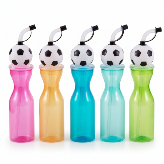 LU2581- $35CU (Caja con 100 piezas) Botella para agua 550ML con diseño del mundial