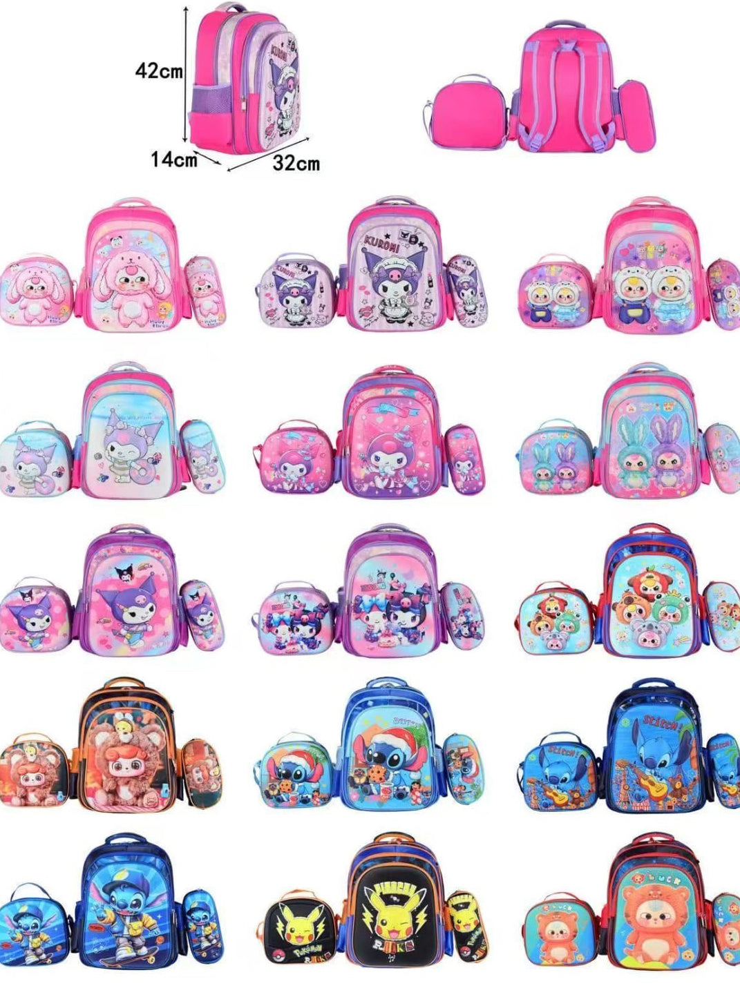 LL1704-$75 por pieza (caja con 75 piezas) mochila con luz para niño y niña diversos colores y personajes.