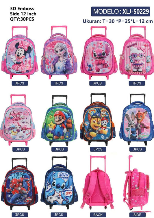 50229 - $195 c/u (Bulto con 30 pzas.) mochila 12” con dos compartimentos