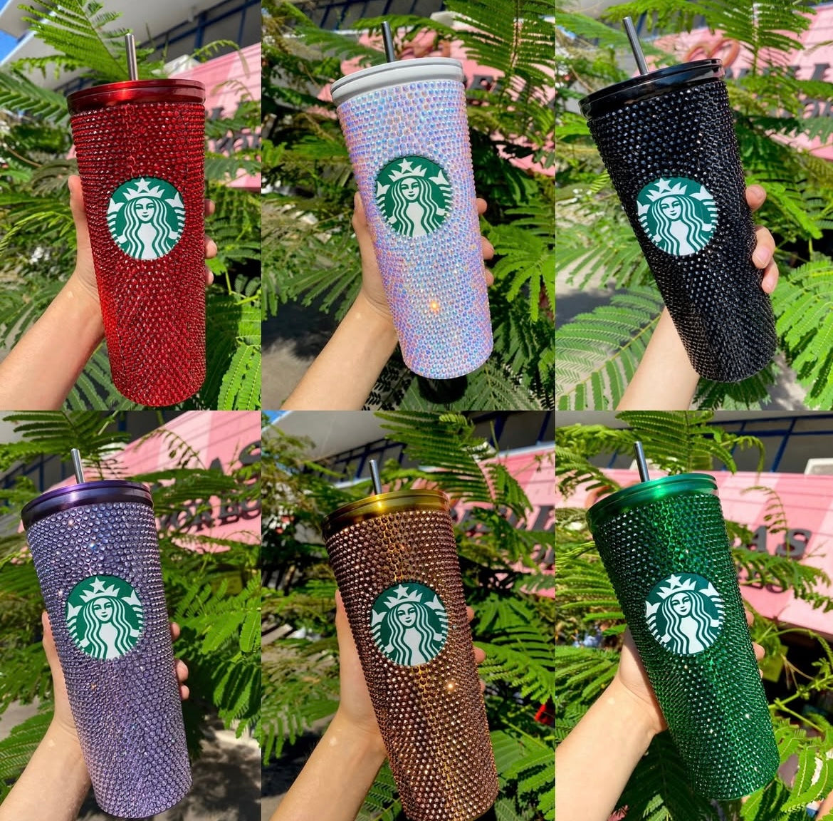 VASO DE STARBUCKS DE BRILLOS 24oz - $130c/u (CAJA CON 50 PIEZAS)