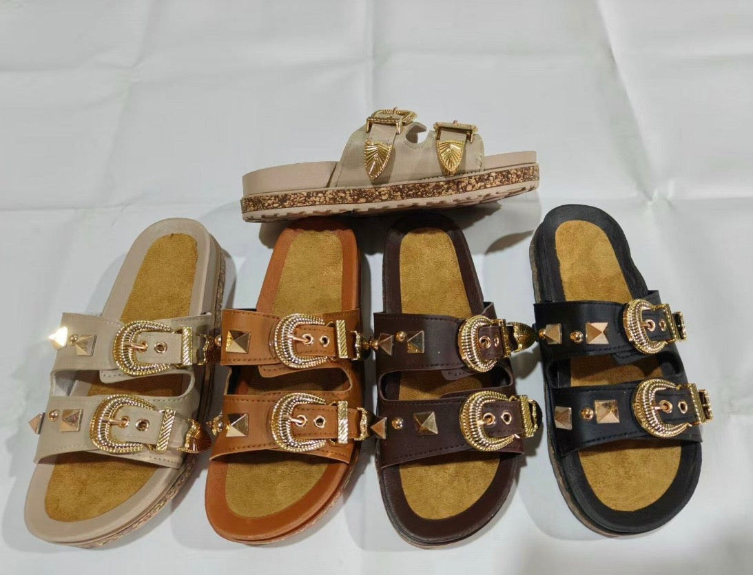 WZX-10031 - $120 por par (Caja con 24 pares) #3-6 Sandalia dama hebillas