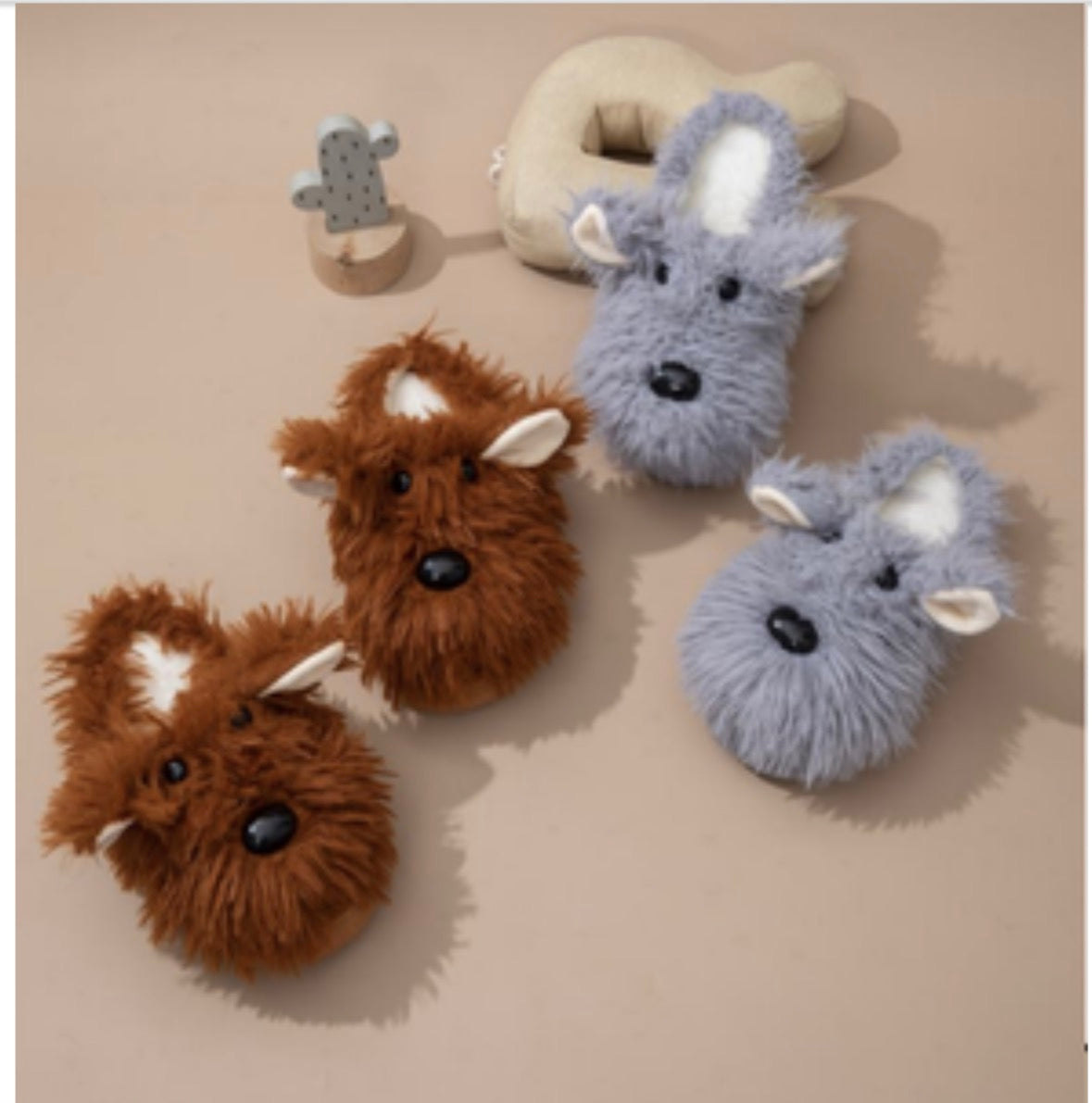2176 - desde $95 por par  #4-7 pantufla unisex de perrito 3D