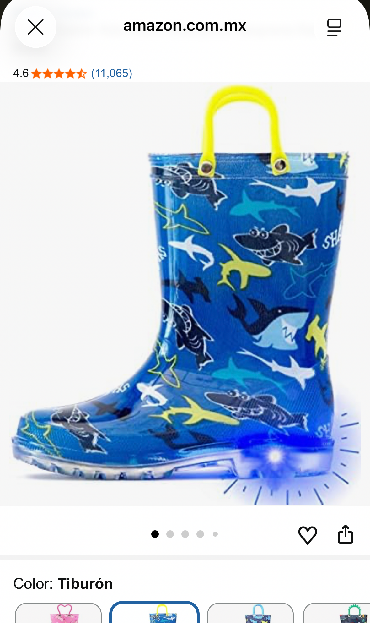 310203/06 - $195 por par (Caja con 10 pares por color) Botas de lluvia para niños de PVC