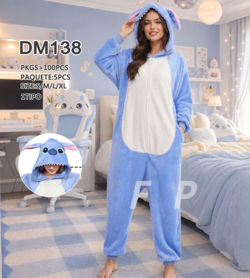 DM138 - desde $98 Pijama Stitch (un solo color)