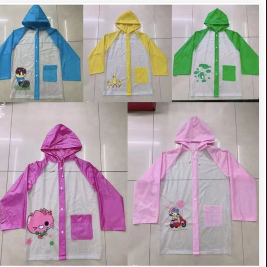 YC-50259 $35 por pieza (bulto con 100 piezas) impermeable desechable transparente con dibujos animados y botones