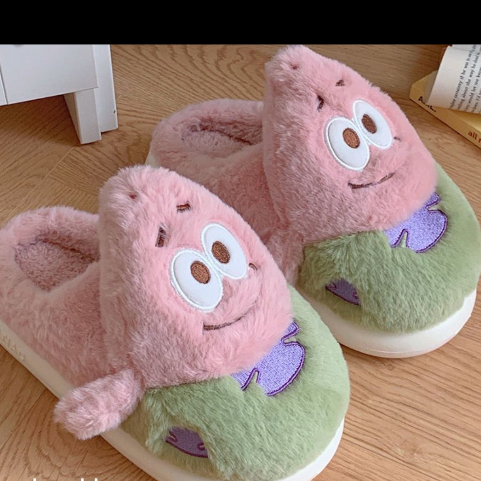 1118-Desde $145 cada par #4-7 pantufla de Dama personaje Patricio 3D