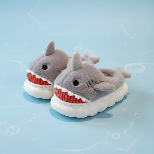 3110-$115 por par (caja con 48 pares) #17-21 pantufla infantil de tiburón 3D