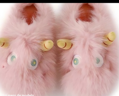 3143-Desde $125 el par #4-7 pantufla mounstruo rosita para Dama