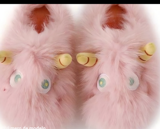 3143-$125 el par (caja con 48 pares) #4-7 pantufla mounstruo rosita para Dama