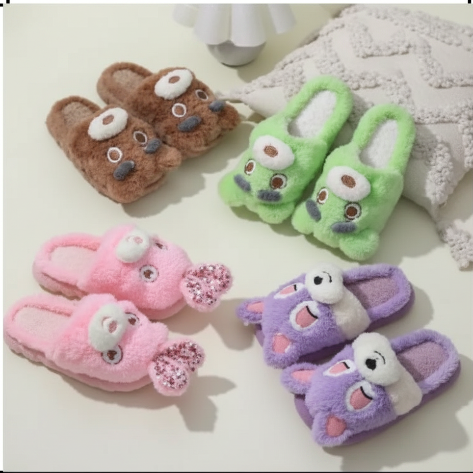 4153-desde $135 por par #4-7 pantunflas para Dama de conejo y oso.