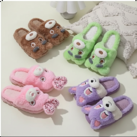 4153-desde $135 por par #4-7 pantunflas para Dama de conejo y oso.
