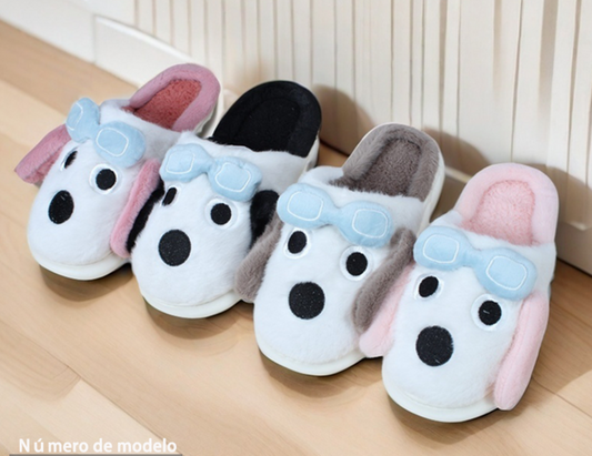 4026- Desde $125 el par #3-6 pantufla para Dama de perrito cómodas