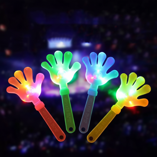 LU99068- $17CU (Caja con 200 piezas)  Manos para aplaudir  con luz  LED tamaño grande 28cm.