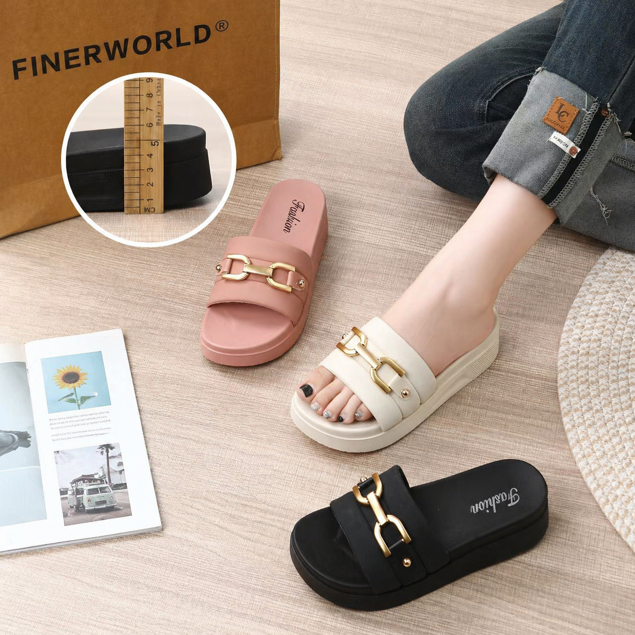 XD180143 - desde $110 por par (Caja con 36 pares) #3-6 Sandalia hebilla luna