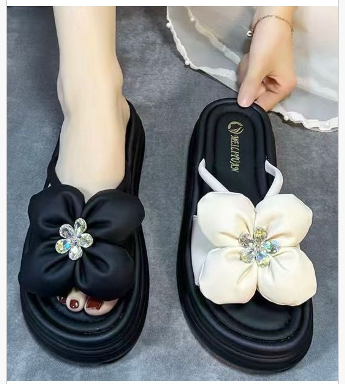 XD18202/02 - $180 SANDALIA DAMA MOÑO BRILLOS #3-5 (Caja con 24 pares)