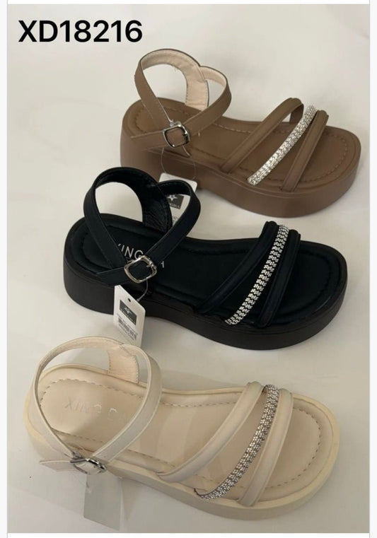 XD18216/02 - $180 SANDALIA DAMA BRILLOS #3-5 (Caja con 24 pares)