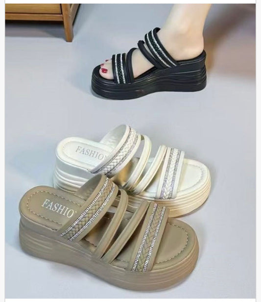 XD18214/02 - $190 SANDALIA DAMA TIRAS BRILLOS #3-5 (Caja con 24 pares)