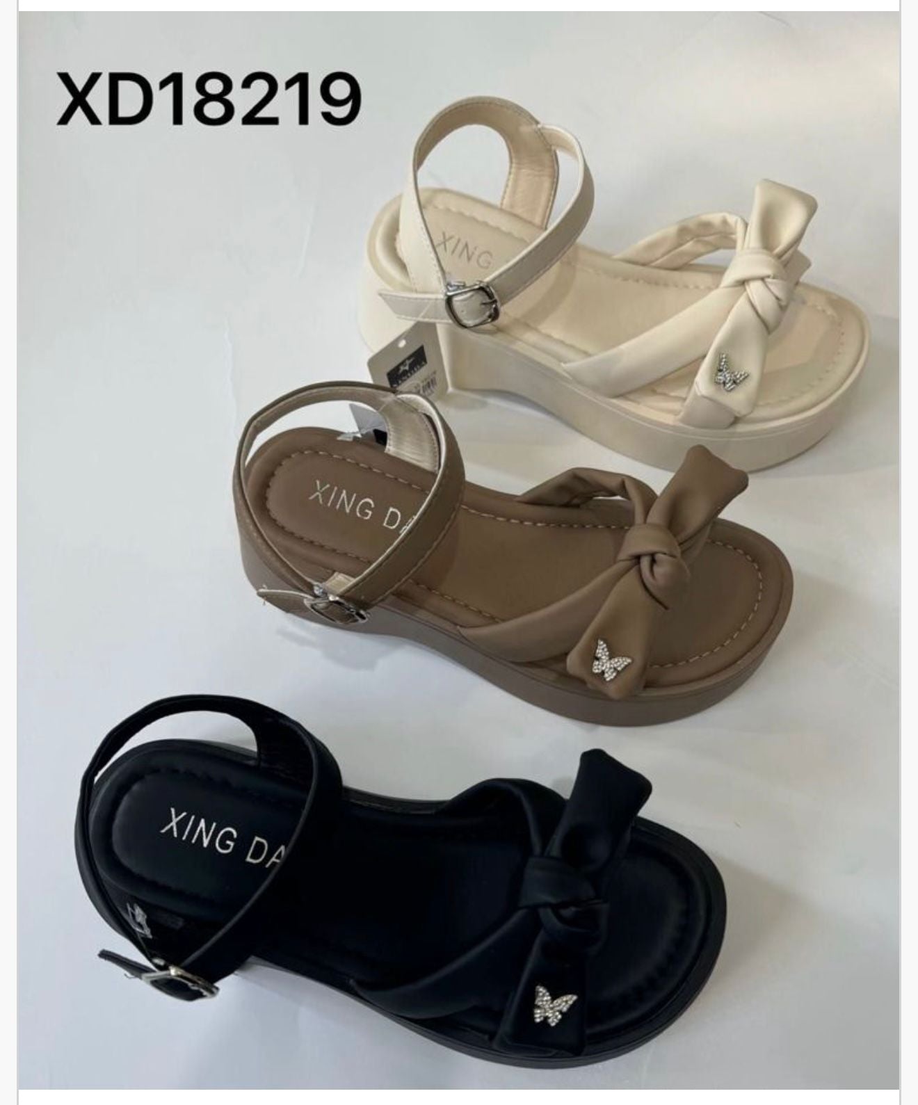 XD18219/02 - $180 SANDALIA DAMA PLATAFORMA MOÑO #3-5 (Caja con 24 pares)